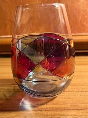 Cornet Barcelona Sagrada Stemless Wine Glass Hand Painted Signed Replacement